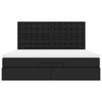 VidaXL Cadre de lit ottoman avec matelas noir 160x200 cm similicuir
