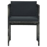 vidaXL Ensemble de bistro 3 Pièces avec coussins Résine tressée Gris