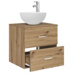 vidaXL Meuble lavabo mural Chêne artisanal 49 5 x 35 x 63 cm