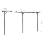 vidaXL Pergola de jardin Gris 400x40x205 cm Bois de pin imprégné