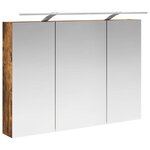 vidaXL Armoire Miroir de Salle de Bain Chêne fumé 100 x 14 5 x 70 cm