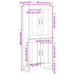 vidaXL Buffet haut Sonoma gris 69 5x34x180 cm Bois d'ingénierie