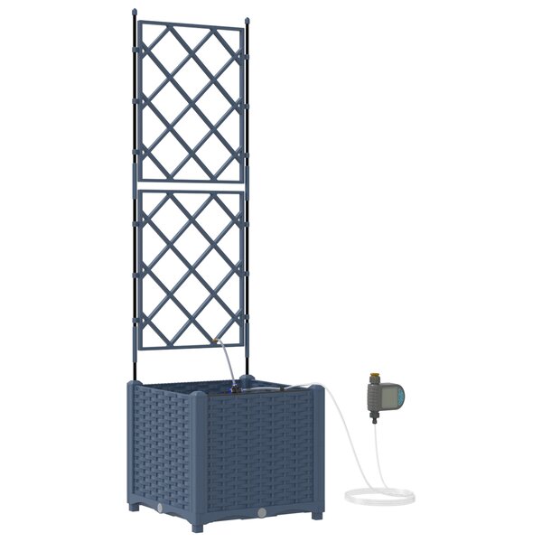 vidaXL Jardinières de jardin 1 pc Gris 40 x 40 x 142 cm Plastique