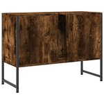 vidaXL Armoire lavabo de salle de bain chêne fumé bois d'ingénierie