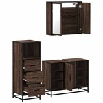 vidaXL Ensemble de meubles de salle de bain 3 Pièces Chêne marron