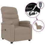 vidaXL Fauteuil inclinable électrique Cappuccino Similicuir