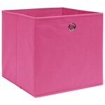 vidaXL Boîtes de rangement 10 Pièces Rose 32x32x32 cm Tissu