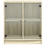 vidaXL Armoire latérale avec portes en verre chêne sonoma 68x37x75 5cm