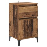 vidaXL Cabinet de chevet avec tiroir 2 Pièces Bois ancien 40 x 35 x 70 cm