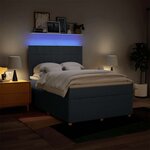 vidaXL Sommier à lattes de lit avec matelas Bleu 140x200 cm Tissu