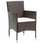 vidaXL Ensemble de salle à manger pour jardin 3 Pièces Marron Poly rotin
