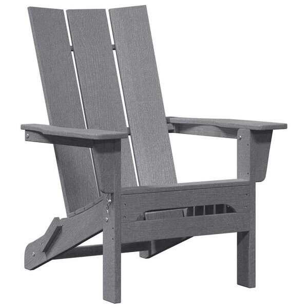 vidaXL Chaise Adirondack pliante Gris clair 74.5 x 80.5 x 90cm HDPE