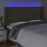 vidaXL Tête de lit à LED Taupe 183x16x118/128 cm Tissu