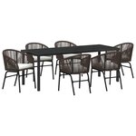 vidaXL Ensemble de salle à manger pour jardin 7 pc Marron