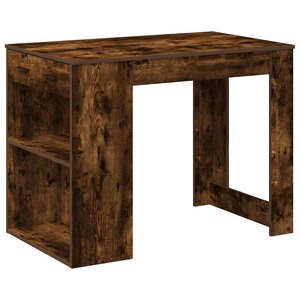 vidaXL Bureau avec tiroir et étagère chêne fumé bois d'ingénierie