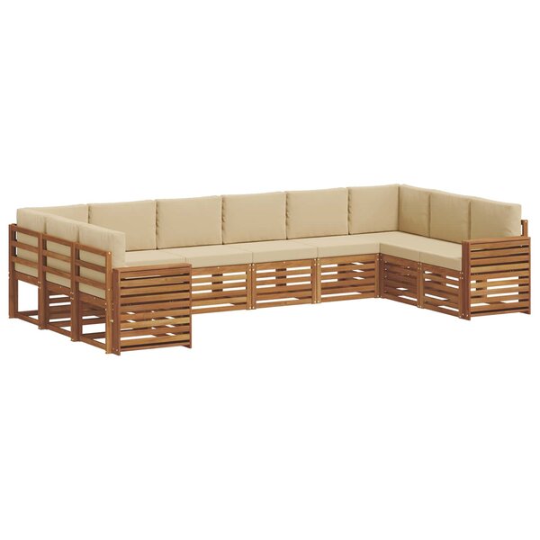 vidaXL Ensemble de canapés d'extérieur 10 pc Naturel et Beige