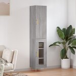 vidaXL Buffet haut Sonoma gris 34 5x34x180 cm Bois d'ingénierie