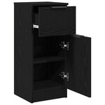 vidaXL Buffet avec tiroir Chêne noir 30 x 30 x 70 cm Bois d'ingénierie