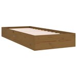 vidaXL Cadre de lit sans matelas marron miel bois massif 75x190 cm