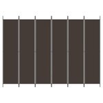 vidaXL Cloison de séparation 6 panneaux Marron 300x220 cm Tissu