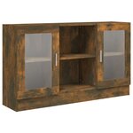 vidaXL Armoire à vitrine Chêne fumé 120x30 5x70 cm Bois d'ingénierie