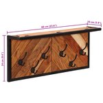 vidaXL Porte-manteau mural avec 6 crochets bois massif d'acacia