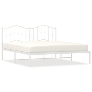 vidaXL Cadre de lit métal avec tête de lit blanc 183x213 cm