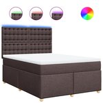 vidaXL Sommier à lattes de lit avec matelas Marron foncé 140x190 cm