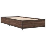 vidaXL Cadre de lit chêne marron 100x200 cm bois d'ingénierie et métal