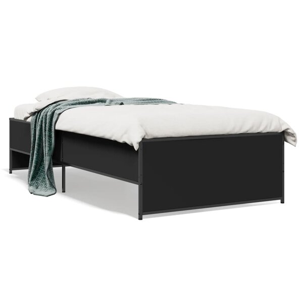 vidaXL Cadre de lit sans matelas noir 75x190 cm