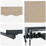 vidaXL Auvent Rétractable Beige 450 × 300 cm Polyester et métal