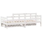 vidaXL Lit de jour et tiroirs sans matelas blanc 90x200 cm bois massif