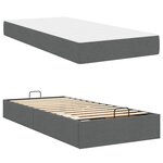 vidaXL Cadre de lit avec matelas Gris foncé 100 x 200 cm tissu