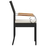 vidaXL Chaises de jardin avec coussin 4 Pièces Noir et blanc crème