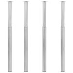 vidaXL Pieds de table télescopiques 4 Pièces Acier inoxydable 710 mm-1100 mm