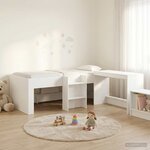 vidaXL Lit haut pour enfants avec bureau Blanc 90 x 190 cm