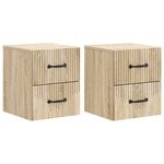 vidaXL Cabinet de chevet mural 2 pc Chêne Sonoma 34 5 x 33 x 40 cm
