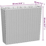 vidaXL Jardinière et intérieur amovible anthracite 12 /44 L rotin PP