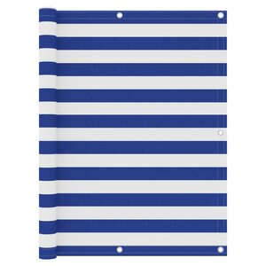 vidaXL Écran de balcon Blanc et bleu 120x500 cm Tissu Oxford