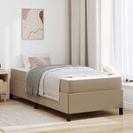 vidaXL Cadre de lit avec matelas Cappuccino 90 x 200 cm tissu