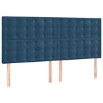 vidaXL Cadre de lit avec tête de lit Bleu foncé 180x200 cm Velours