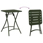 Table de jardin pliante vidaXL Vert foncé 55x55x73 cm Acier
