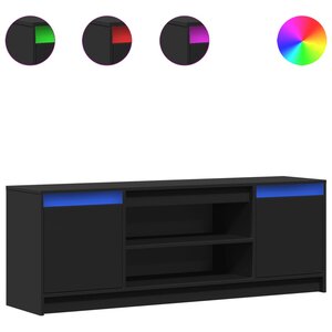 vidaXL Meuble TV avec LED noir 139 5x34x50 cm bois d'ingénierie