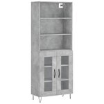 vidaXL Buffet haut Gris béton 69 5x34x180 cm Bois d'ingénierie