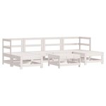 vidaXL Salon de jardin 7 Pièces avec coussins blanc bois massif
