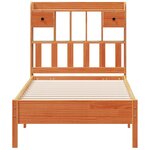 vidaXL Lit bibliothèque sans matelas cire marron 100x200 cm pin massif