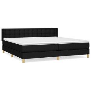 vidaXL Sommier à lattes de lit avec matelas Noir 160x200 cm Tissu
