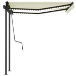 vidaXL Auvent automatique capteur de vent et LED 3x2 5 m Crème