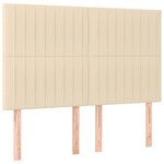 vidaXL Sommier à lattes de lit avec matelas Crème 140x200 cm Tissu