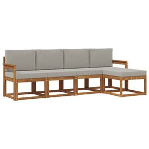 vidaXL Ensemble de canapés d'extérieur 5 pc Gris Naturel et Clair